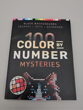 100 Color By Number Mysteries Black Backgrounds Coloring Book